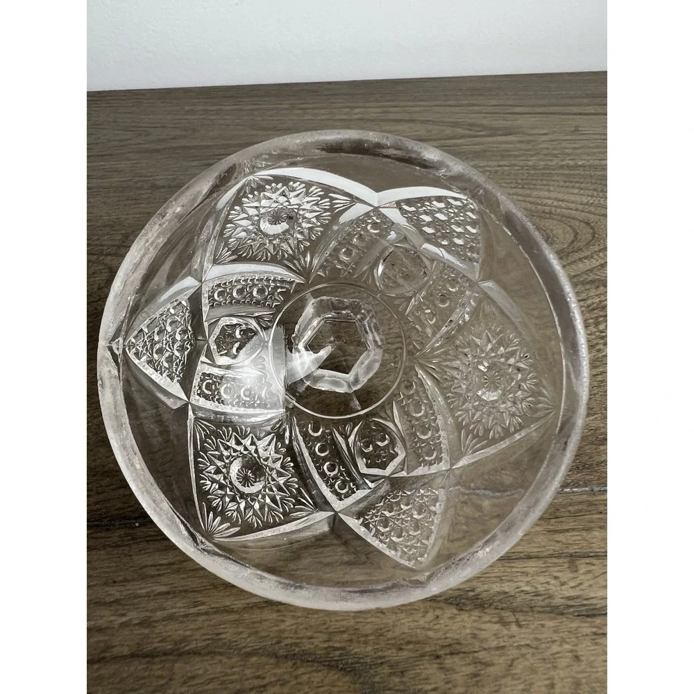 VINTAGE EAPG Biscuit, Cracker Jar Antique Early American Pattern Glass Pressed 2